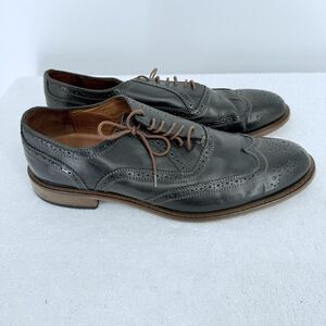 Mercanti Fiorentini men's black leather wingtip brogue shoes size 12 Italy